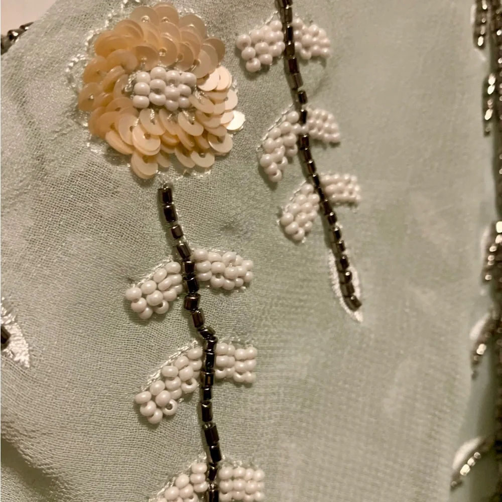 EUC Hope & Ivy Embroidered Midi Dress in Sage - Picture 6 of 16